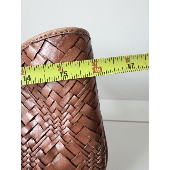 Cole Haan Genevieve Leather Woven Tote In Brown Leather Handbag 16x9.5x6 In - Picture 10 of 10